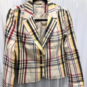 Cotton Mix Stripy Business Blazer Jacket, 8, New